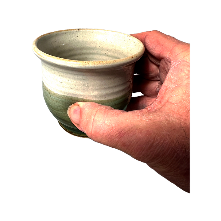 "You Know Me" Stemless Wine Tumbler Stoneware Pottery, Pearl/Jade, 8 oz (236 mL)