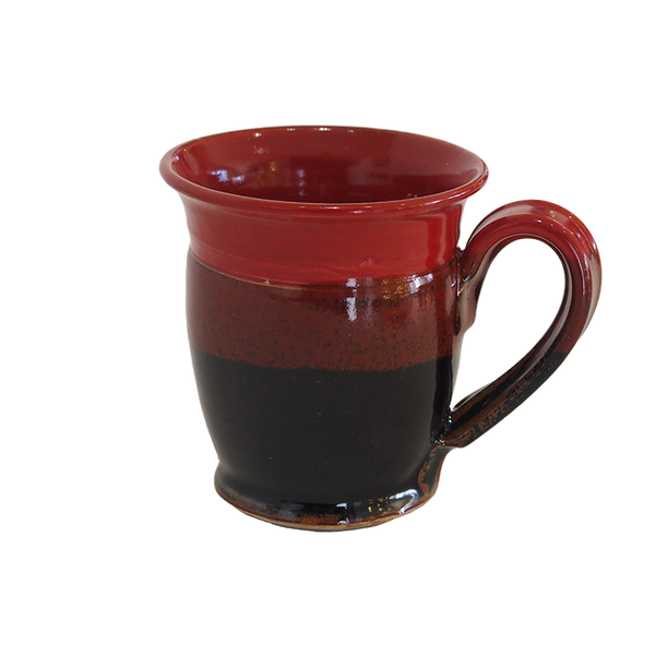 Coffee or Tea Mug Cup Stoneware Pottery, Ruby/Onyx, 12 oz (354 mL)