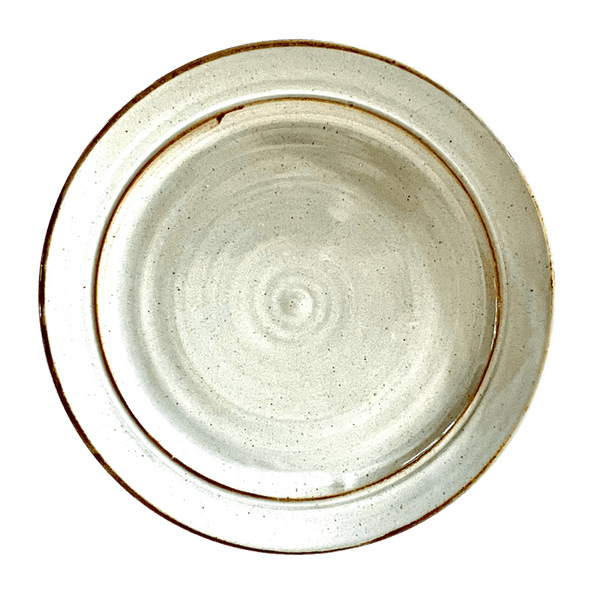 Dinner Plate Stoneware Pottery, Pearl/Iron Decor