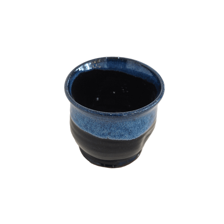 "You Know Me" Stemless Wine Tumbler Stoneware Pottery, Sapphire/Onyx, 8 oz (236 mL)