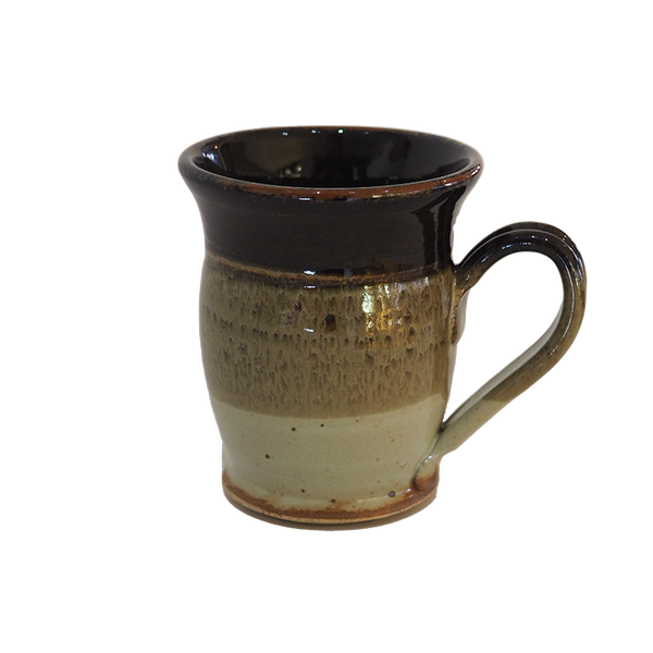 Coffee or Tea Mug Cup Stoneware Pottery, Onyx/Pearl, 12 oz (354 mL)