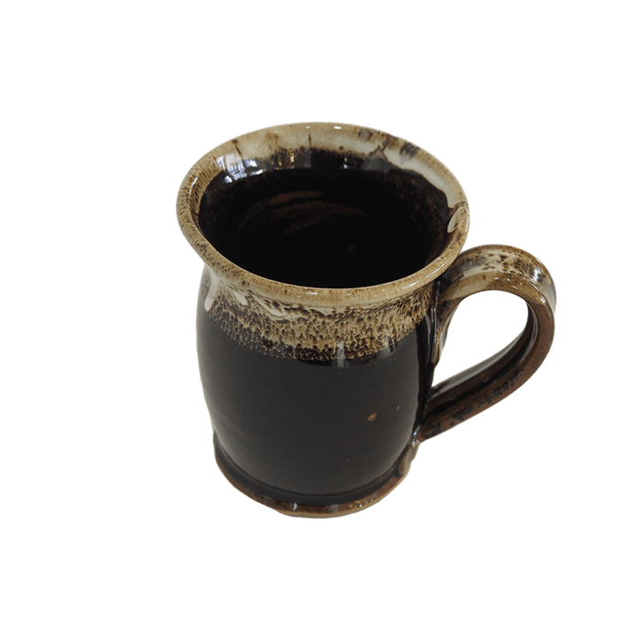 Coffee or Tea Mug Cup Stoneware Pottery, Pearl Overlay/Onyx, 12 oz (354 mL)