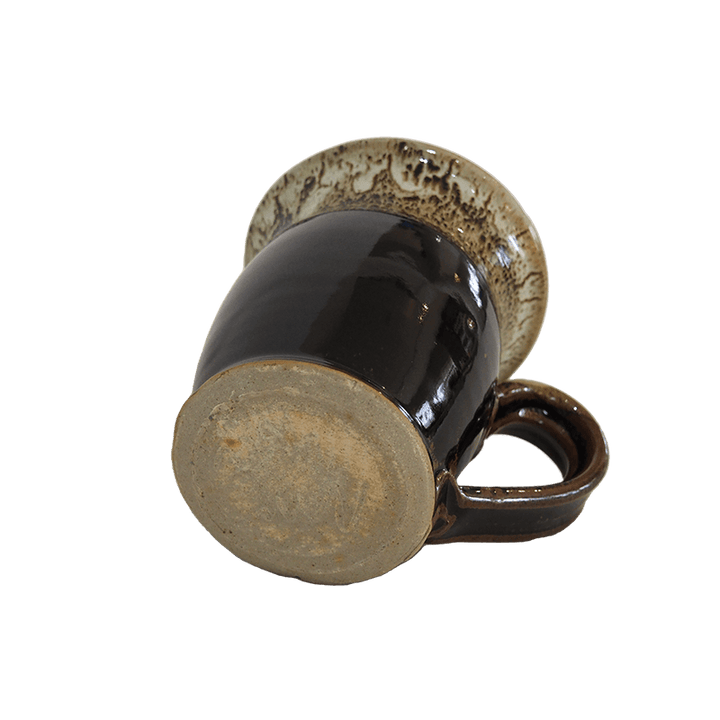 Coffee or Tea Mug Cup Stoneware Pottery, Pearl Overlay/Onyx, 12 oz (354 mL)