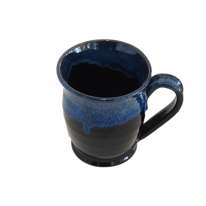 Coffee or Tea Mug Cup Stoneware Pottery, Sapphire/Onyx, 12 oz (354 mL)