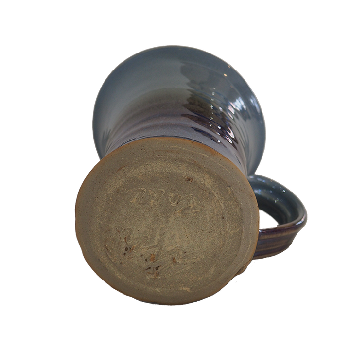 Beer Stein Tankard Mug Stoneware Pottery, Aquamarine/Opal, 14 oz (414 mL)
