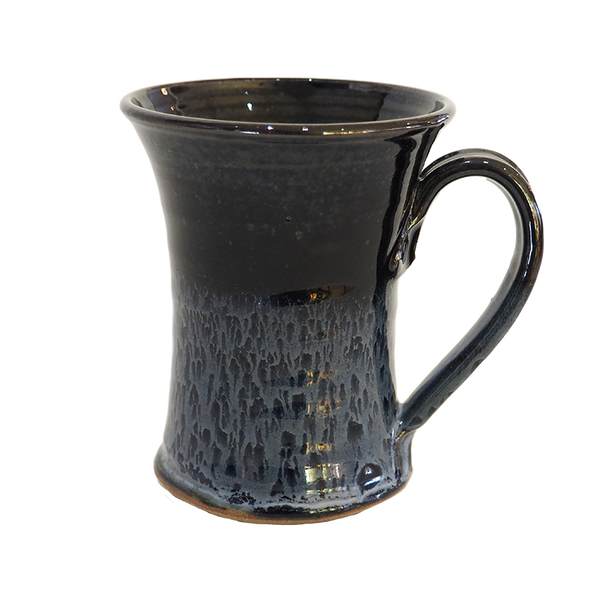 Beer Stein Tankard Mug Stoneware Pottery, Onyx/Opal Overlay, 14 oz (414 mL)
