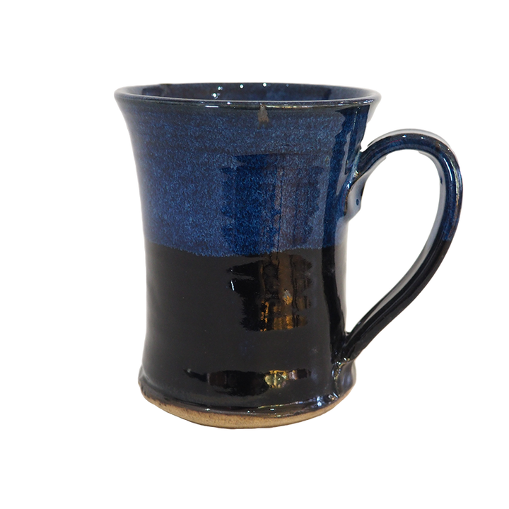 Beer Stein Tankard Mug Stoneware Pottery, Sapphire/Onyx, 14 oz (414 mL)
