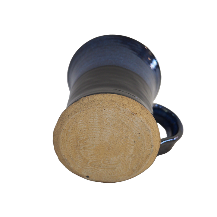 Beer Stein Tankard Mug Stoneware Pottery, Sapphire/Onyx, 14 oz (414 mL)