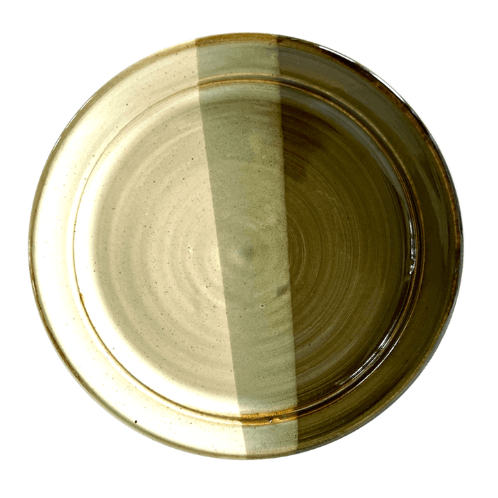 Dinner Plate Stoneware Pottery, Pearl/Jade