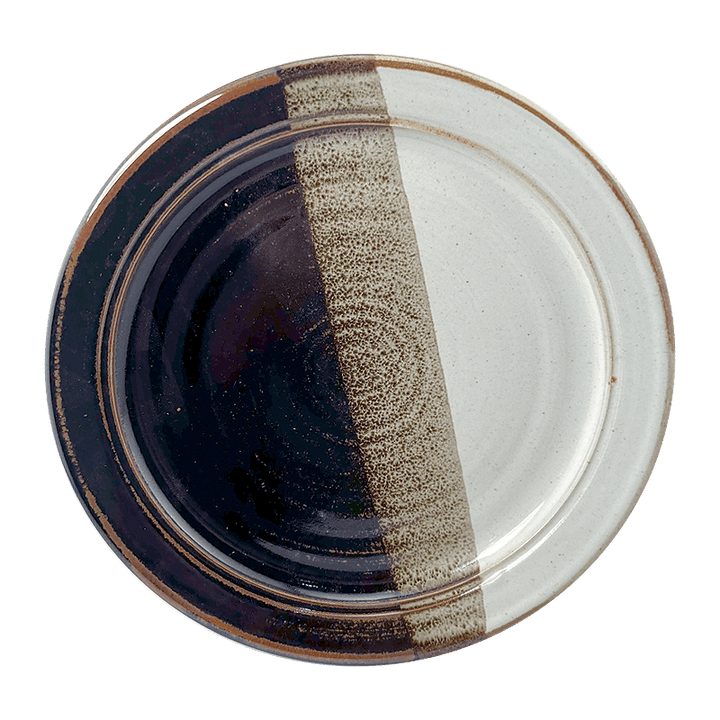 Dinner Plate Stoneware Pottery, Pearl/Onyx